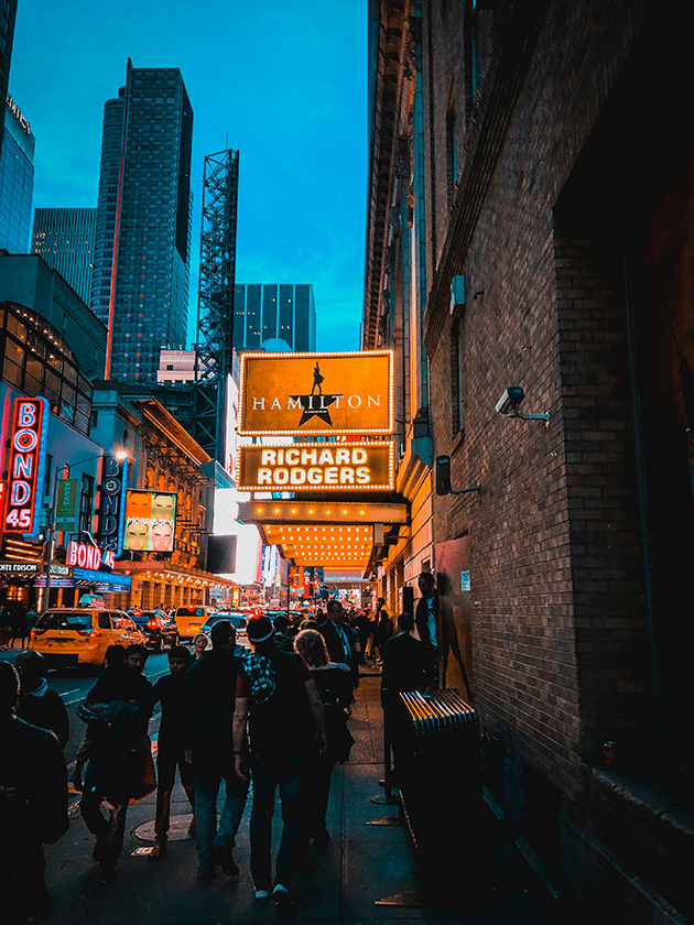 A Broadway theater in New York, USA near ELS Language Centers.