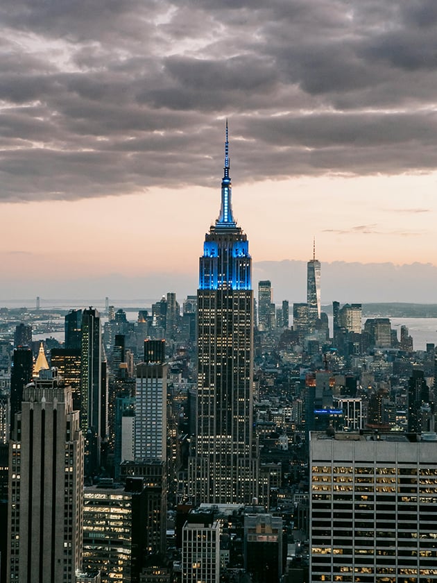 The Empire State Building in Manhattan, New York, USA near ELS Language Centers.