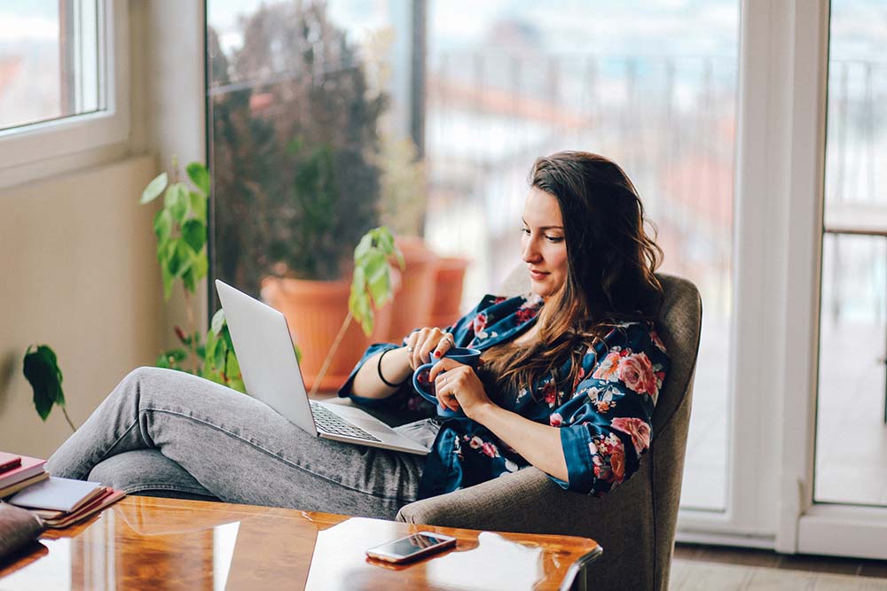 Homestay Girl on Computer