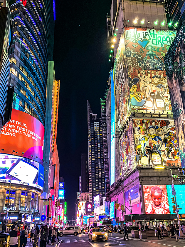 Times Square in Manhattan, New York, USA near ELS Language Centers.